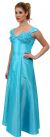 Main image of A Line Cap-Sleeved Beaded Prom Dress