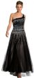 Main image of Single Shoulder & Silver Beaded Prom Dress