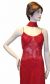 Spaghetti Strapped Rouched Beaded Dress in close up
