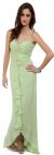 Main image of Ruffled Beaded Full Length Formal Prom Dress
