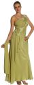 Asymmetric Top Floral and Sheered Formal  Dress in Green