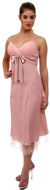 Spaghetti Straps Satin Bow Tea Length Cocktail Party Dress in alternative picture