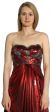 Strapless Sweetheart Formal Evening Dress in Burgundy closeup