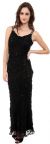 Double Strapped Floral Beaded Formal Dress in Black