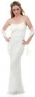 Straight Formal Prom Dress Beaded on Silk in Ivory color