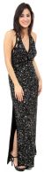 Halter Beaded Long Formal Gown in alternative image