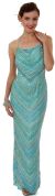 Main image of Spaghetti Straps Multi Colored Formal Beaded Gown in Aqua