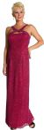 Front Keyhole with Open Back Fully Beaded Formal Gown in Cranberry
