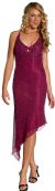 Asymmetric Beaded Formal Dress in Cranberry
