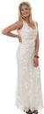 Main image of Cowl Neck Sequined Long Formal Dress with Floral Beading