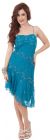 Main image of Asymmetric Hem Spaghetti Straps Beaded Short Cocktail Dress 