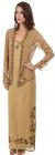 Main image of Long Formal Beaded Dress with Matching Jacket 