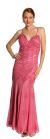 Floral Beaded Formal Dress in Rose Pink