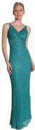 Fully Beaded Slim Cut Formal Dress in Green color