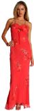 Floral Beaded Full Length Formal Dress in Rose Pink/Coral