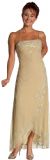 2 Piece Floral Beaded Formal Dress in Taupe color
