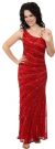 Main image of Striped Sequin Beaded Formal Evening Dress
