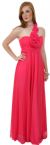 Main image of Single Shoulder Flower Accent Formal Prom Dress