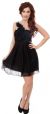 Single Shoulder Short Party Dress with Flower Applique  in Black