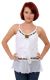 Ruffled and Beaded Spaghetti Strapped Top in White
