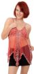 Main image of Asymmetric Spaghetti Net Top with Mocha or Silver Beading