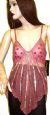 Asymmetric Top with Flowers & Radiating Sequins in Old Rose