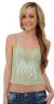 Golden Wings Spaghetti Strapped Top in Apple Green