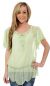 Short Sleeved Assymetric Sheer Top in Apple Green