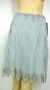 Bead Embellished Knee Length Skirt  in Gray/Silver