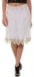 Bead Embellished Knee Length Skirt  in White