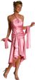 Main image of Halter Neck Asymmetric Satin Formal Prom Dress