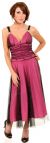 Main image of Shirred WaistlineTea Length Cocktail Prom Dress 