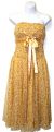 Tea Length Polka Dot  Party Dress in Gold color
