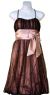 Rouched Shirred Short Cocktail Dress in Brown/Dusty Rose color