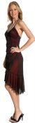 Halter Neck Embellished Asymmetic Party Dress in side view