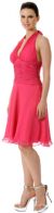 Main image of Shirred Chiffon Halter Neck Party Dress