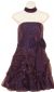Strapless Sequin Bubble Party Dress in Eggplant color