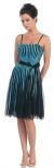 Main image of Knee Length Stripped Mesh Bow Party Dress