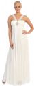 Halter V-Neck Empire Cut Formal Evening Dress in Ivory
