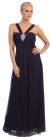 Halter V-Neck Empire Cut Formal Evening Dress in Purple