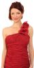 Shirred Single Shoulder Formal Evening Dress in closeup