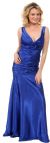 Mermaid Prom Dress with Zig Zag Ruched Detail in Royal Blue