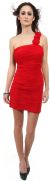 Main image of Ruched Short Dress with Floral Shoulder Strap