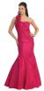 Main image of Mermaid Prom Dress with Ruched Bodice and Floral Aplique