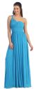 Main image of One Shoulder Long Formal Dress with Pleated Bodice