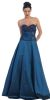 Embellished Ball Gown with Ruched Bodice in Teal