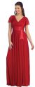 Main image of V-Neck Empire Cut Short Sleeves Long Formal Dress