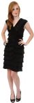 Aqua Inspired Cocktail Dress with Cascading Ruffles in Black
