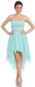 Elegant High-Low Prom Dress with Asymmetrical Hem in Mint