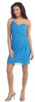 Main image of One Shoulder Draped Cocktail Prom Dress